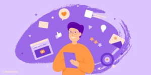 illustration of a person using a tablet