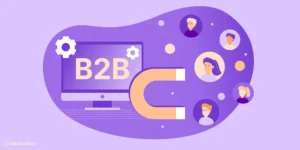 Illustration of computer with B2B text and the magnet