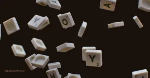 Letter signs are falling in space