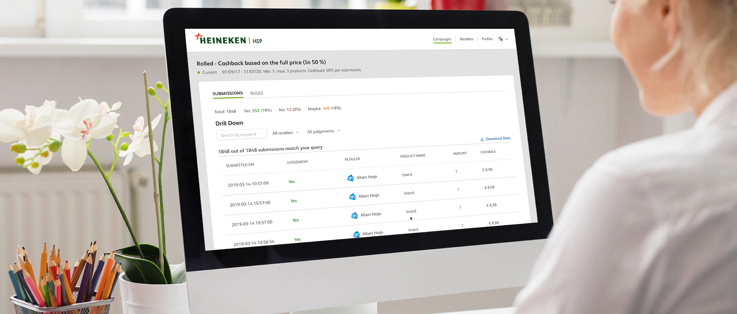 Mockup shown on a screen