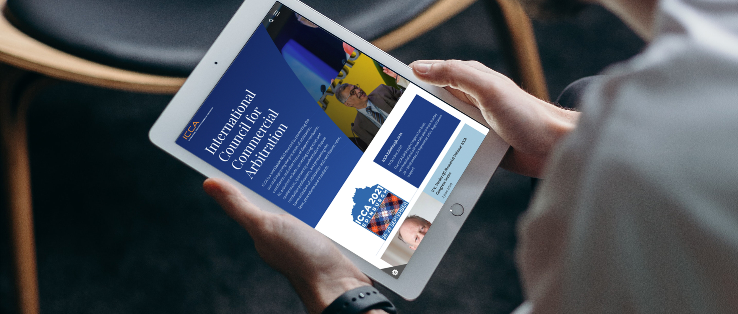 Website mockup on a tablet