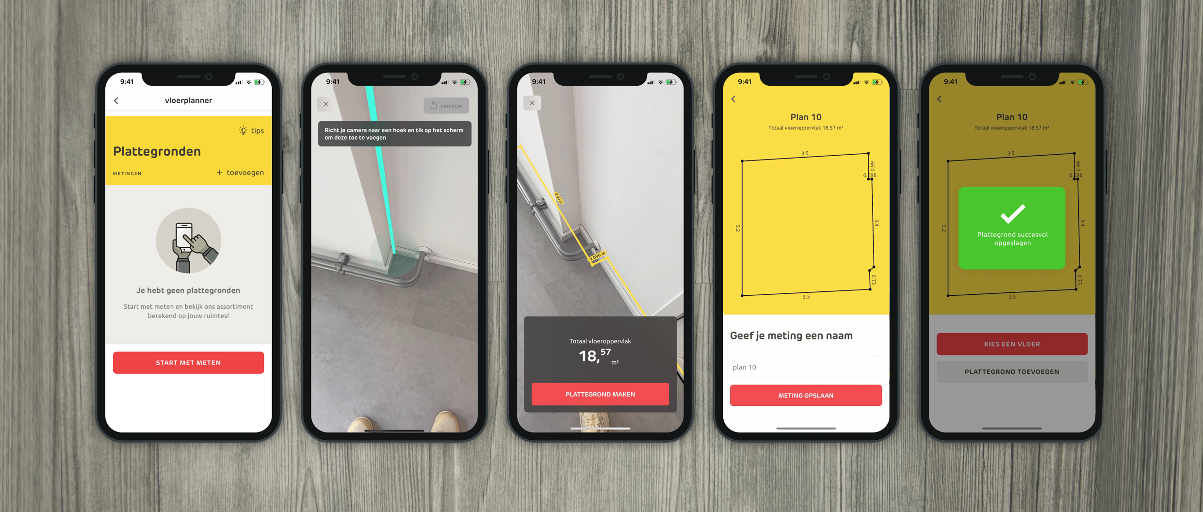 Mockup of a mobile app