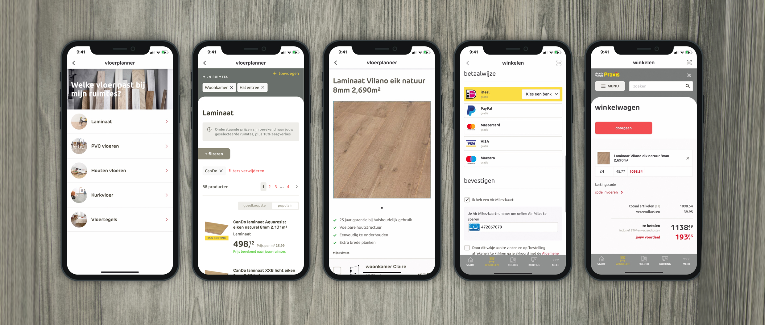 Mockup of a mobile app
