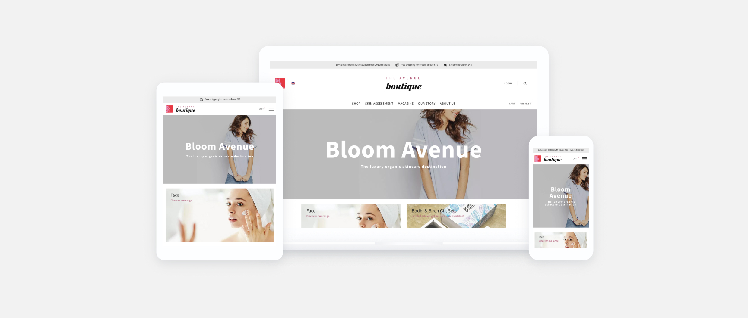 Bloom Avenue's website on different devices