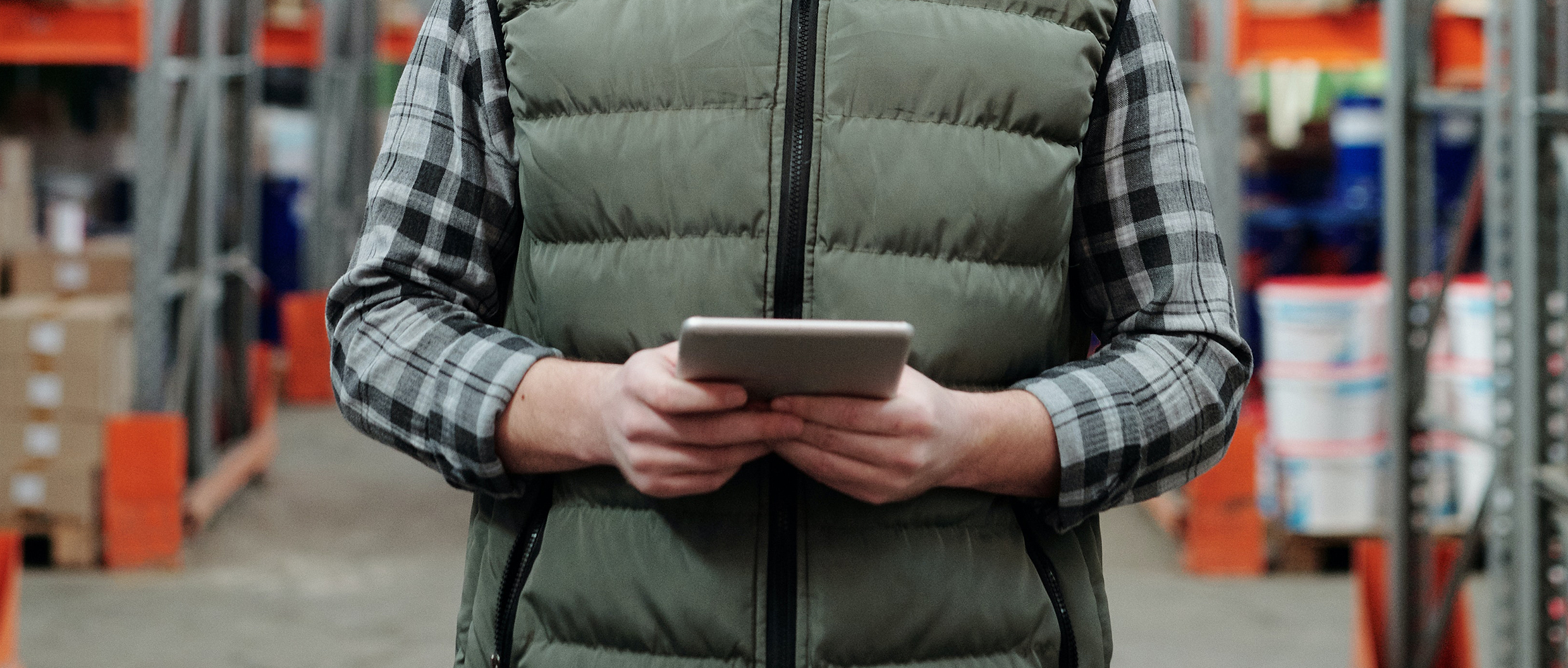 A person holding a tablet