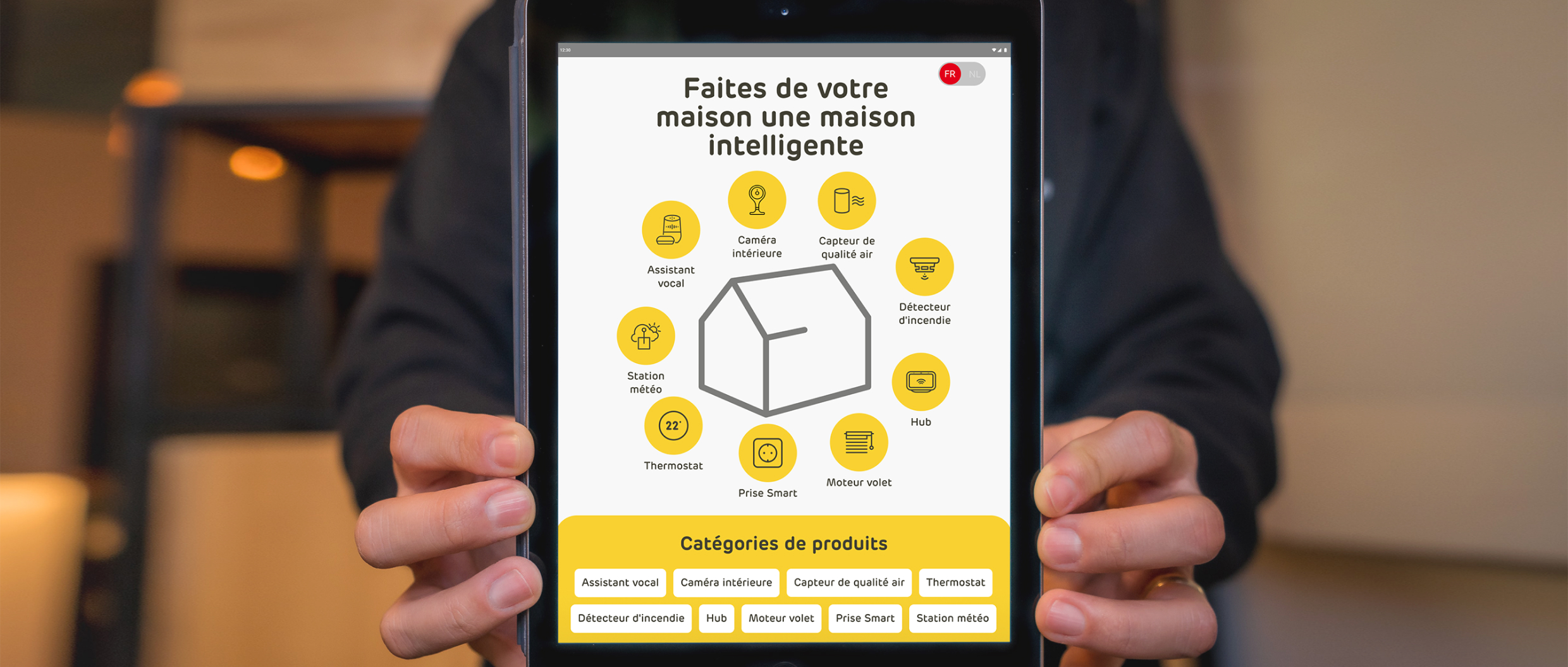 Brico's in-store app shown in a tablet