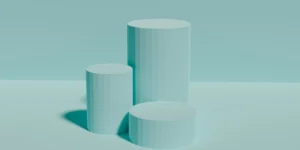 Geometric abstract shapes in light blue