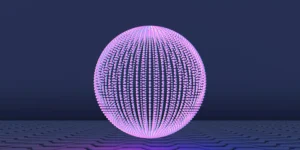 Geometric abstract shape of a sphere in purple