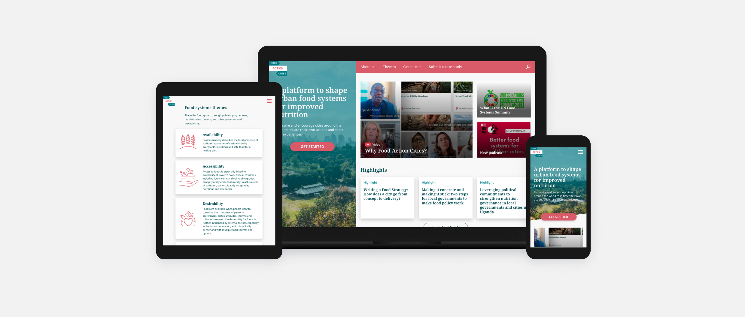 Mockup of an NGO website