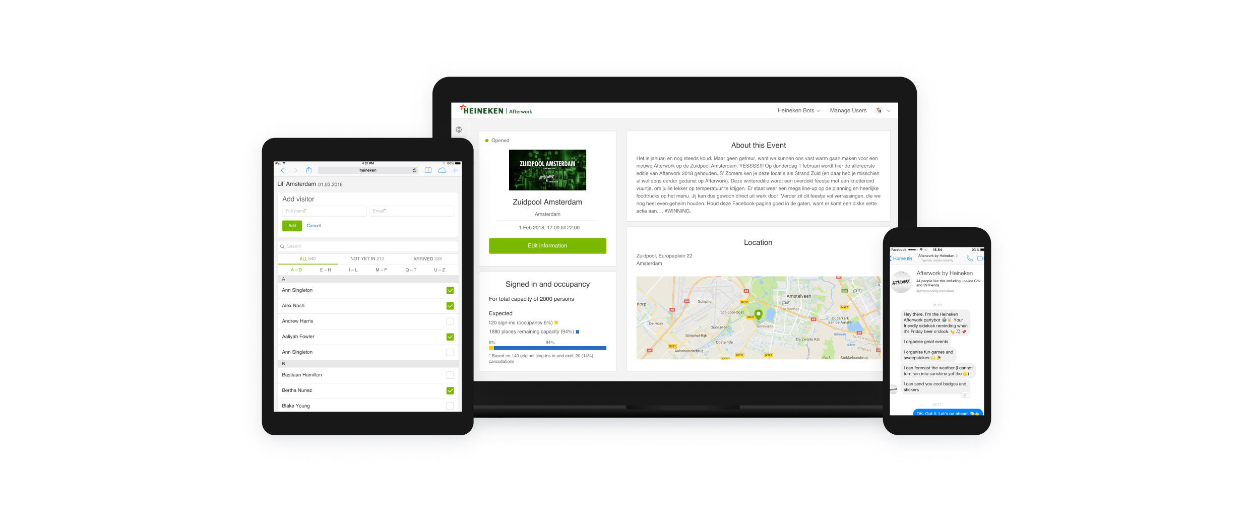 Mockup of a chatbot for Heineken