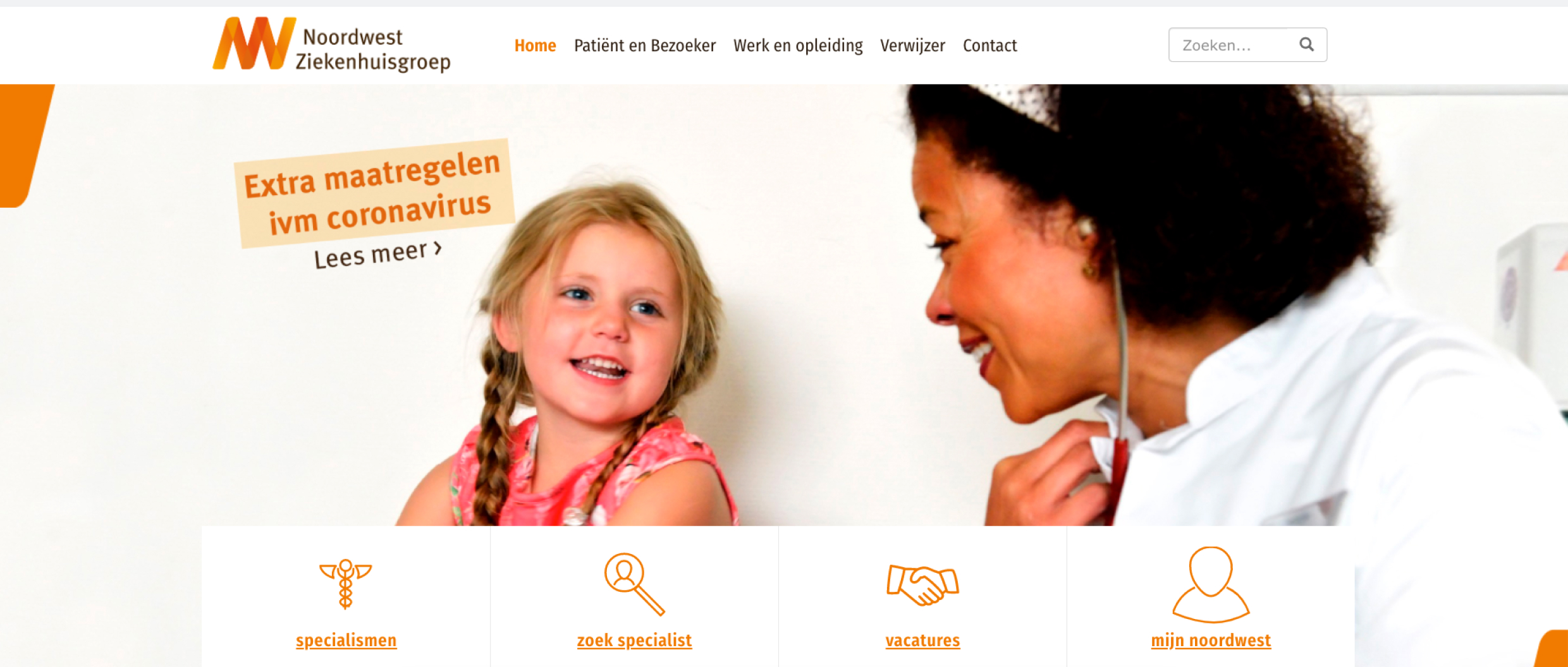 Screenshot of Noordwest's website