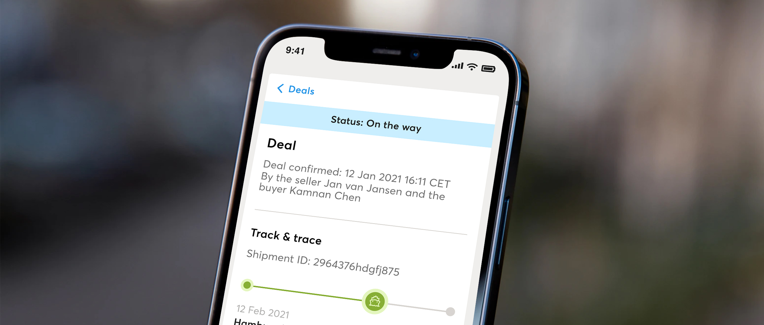 Interface mockup of a dairy trading platform