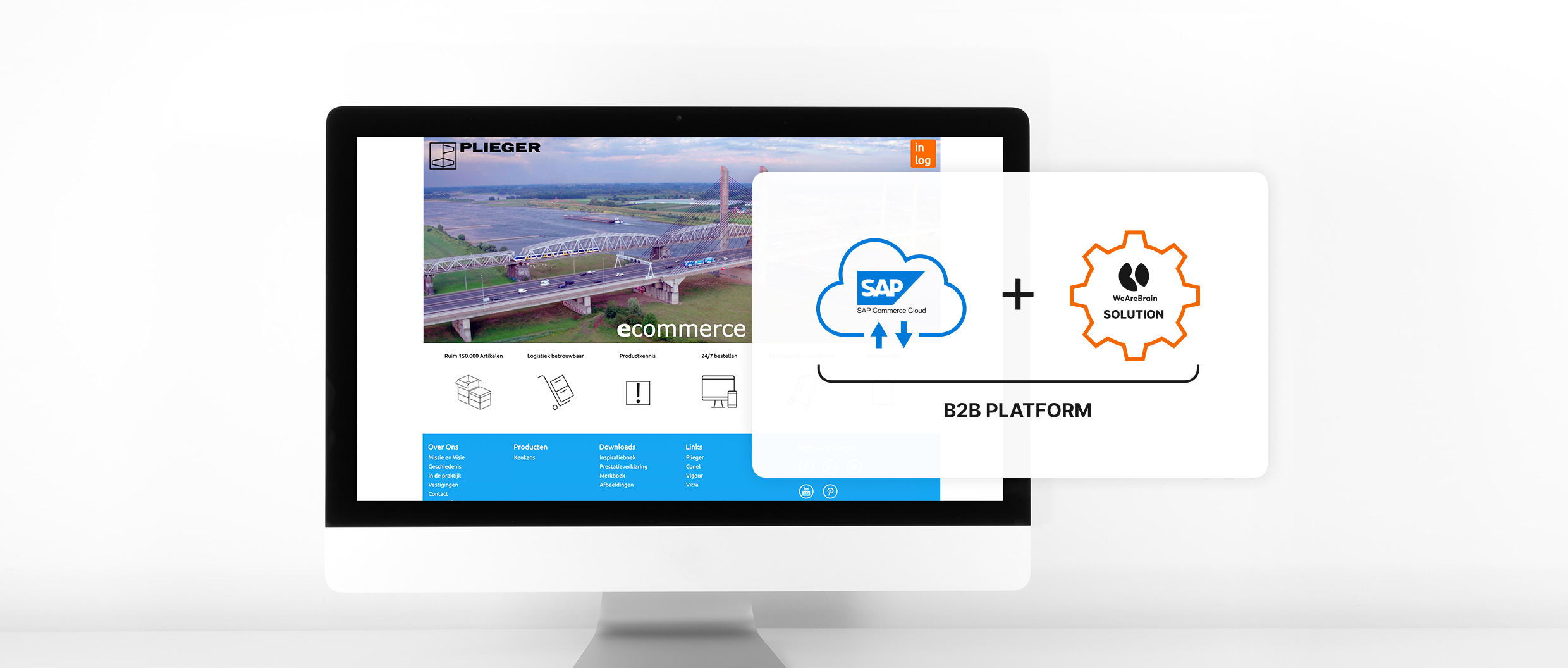Computer showing an e-commerce site