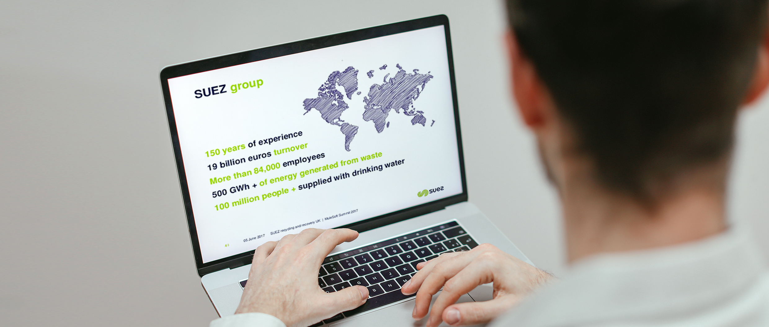 Laptop showing a presentation