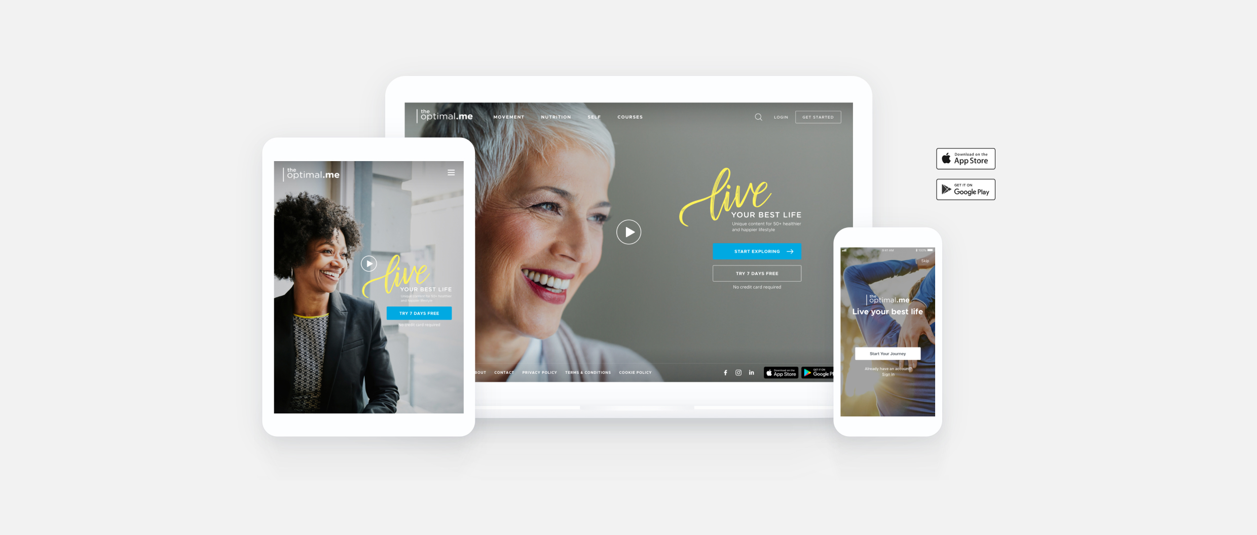 TheOptimal.Me website on multiple devices