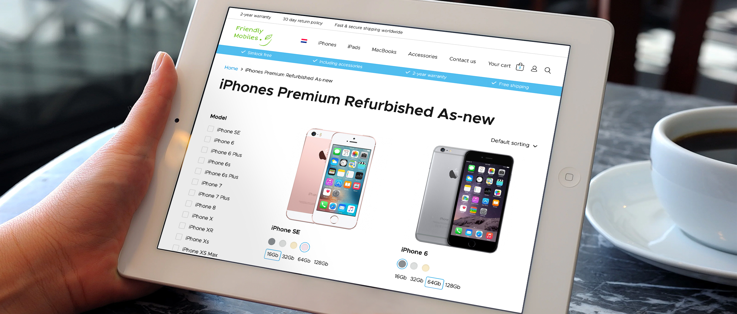Mockup of a online shop