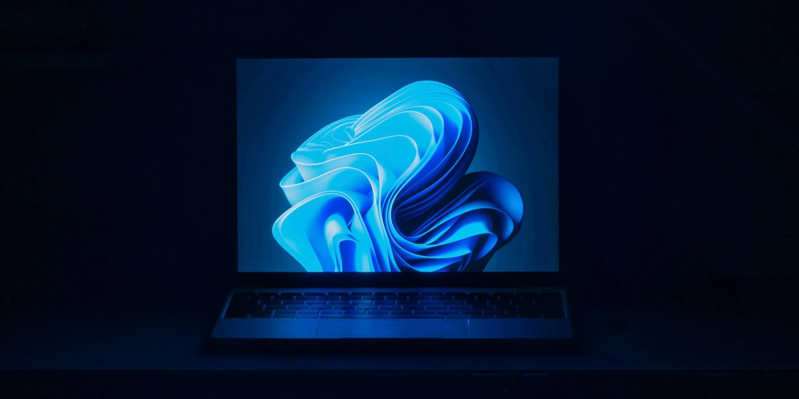 Abstract laptop image in the dark