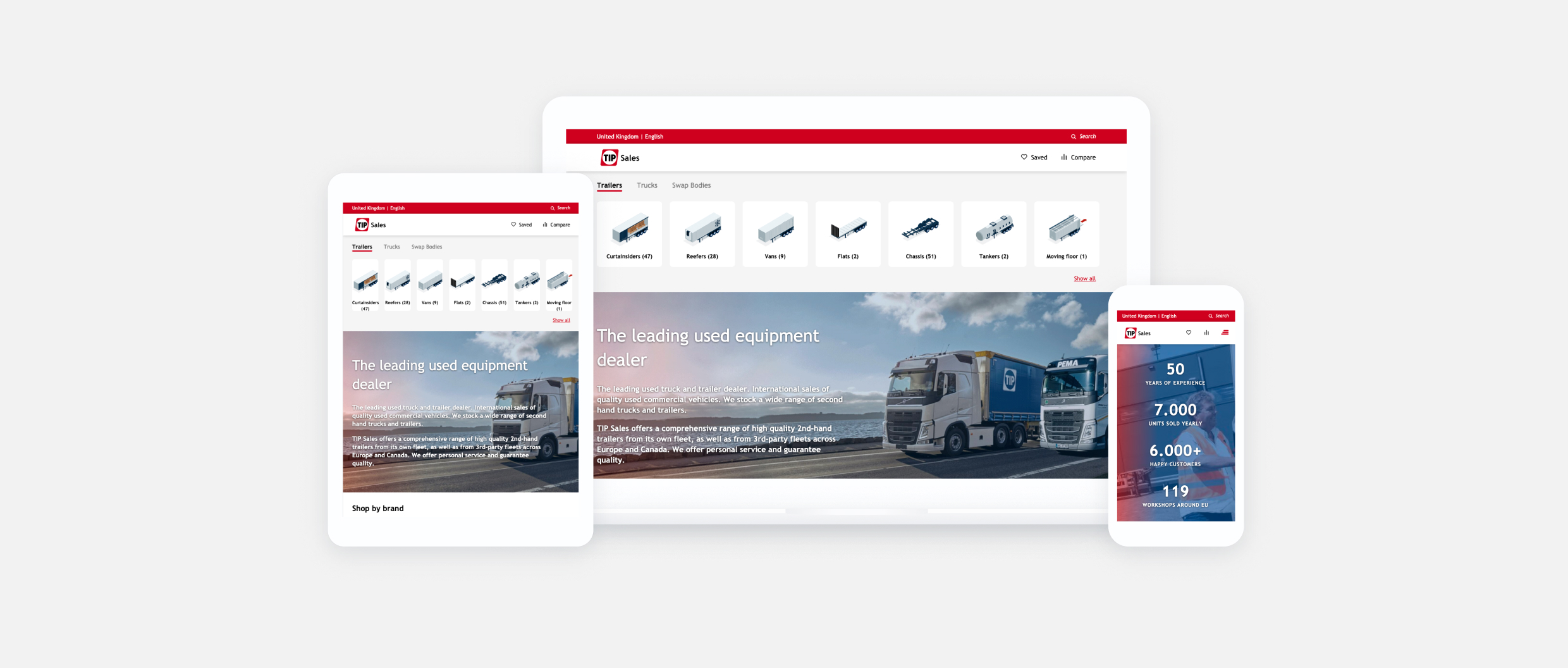 Mockup of a corporate website