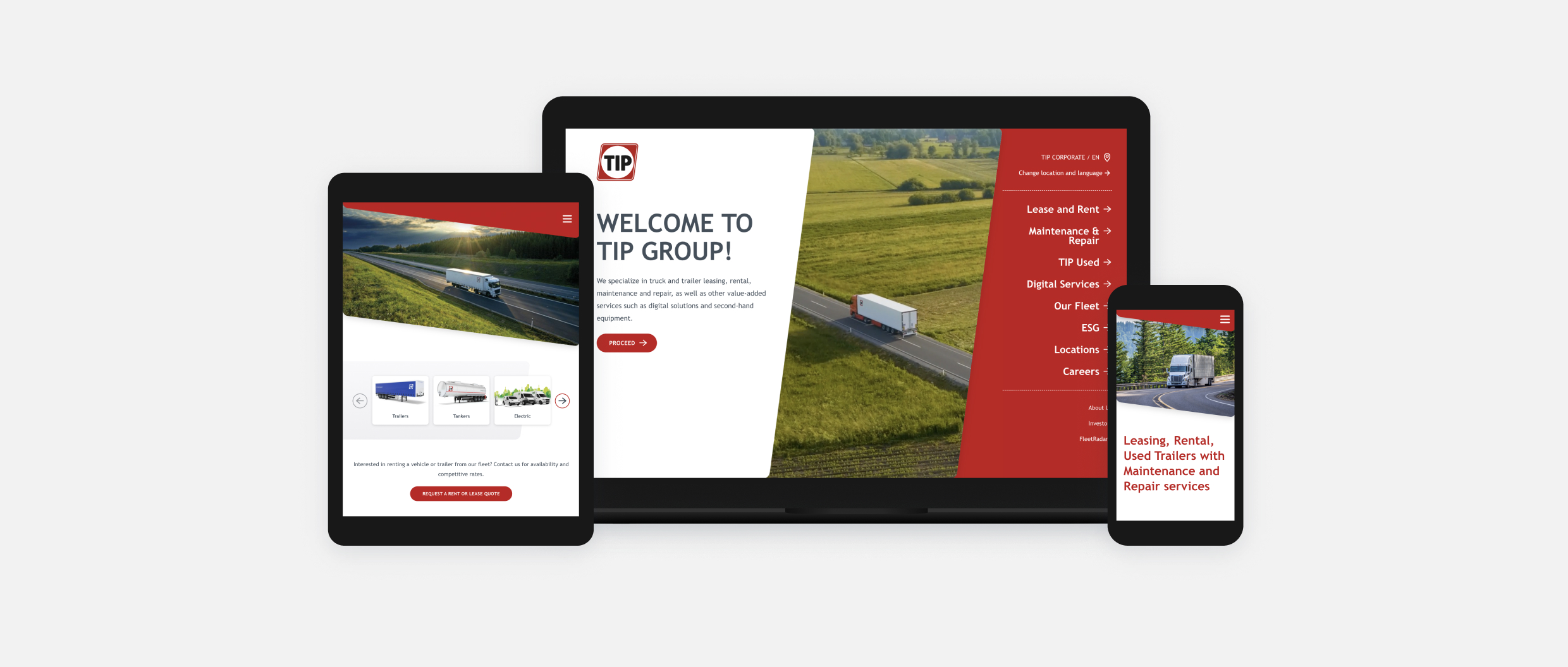 TIP Group website on multiple devices