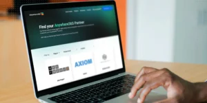 Laptop mockup showing Anywhere365 website