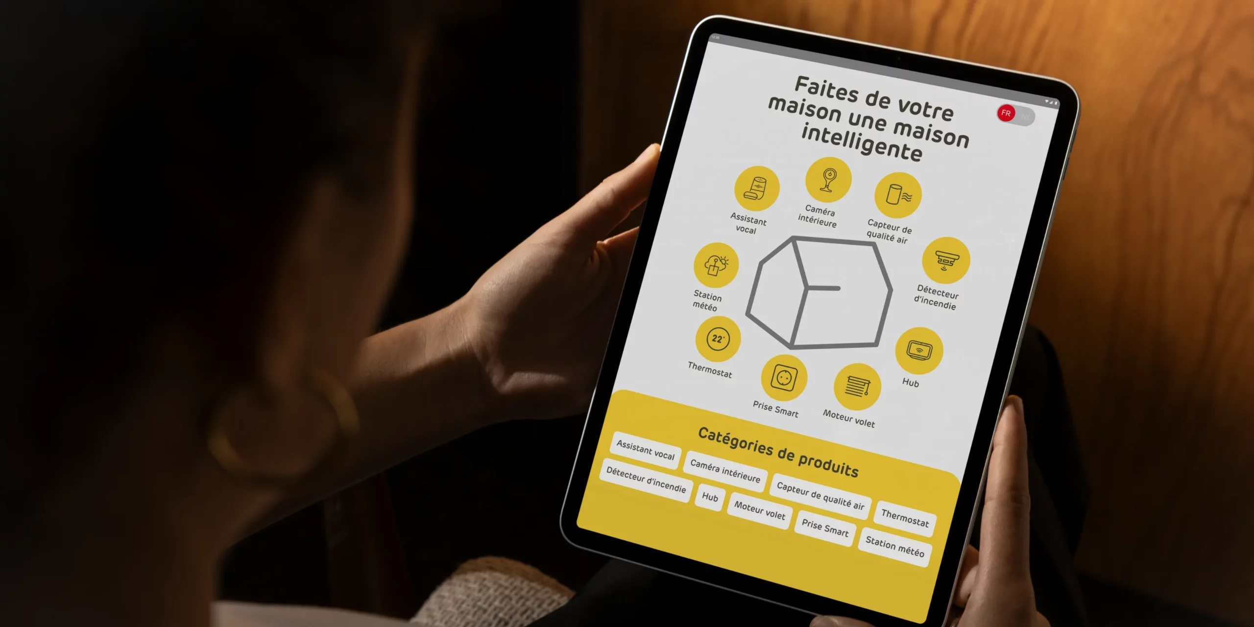 Tablet mockup showing Brico website