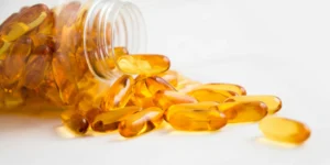 Photo of a jar of supplement pills