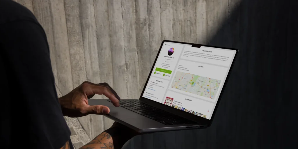 Laptop showing the Heineken website