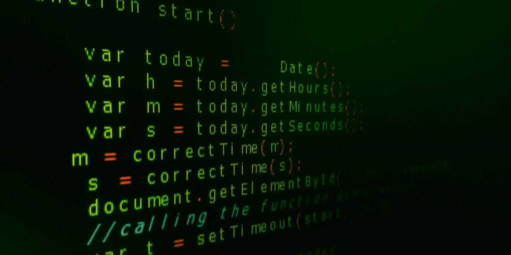 close-up of codes on the screen