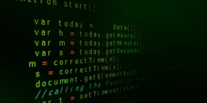 close-up of codes on the screen