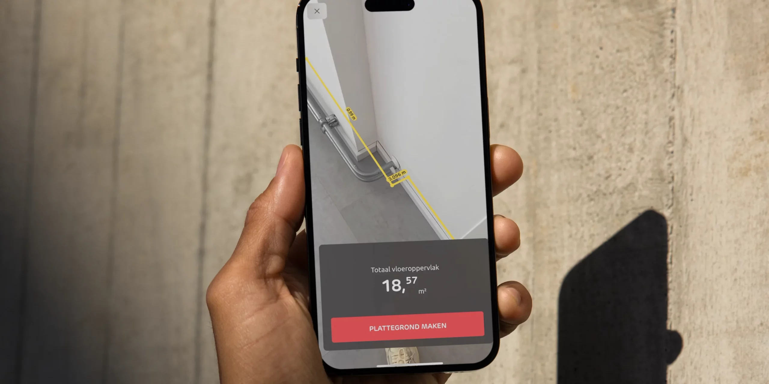 Phone mockup showing Praxis Ai floor calculator