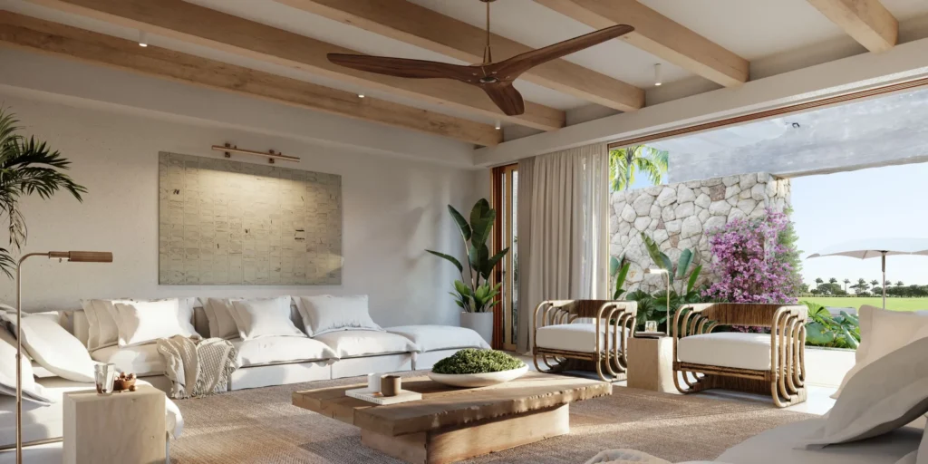 Premium looking living-room in a beachfront property