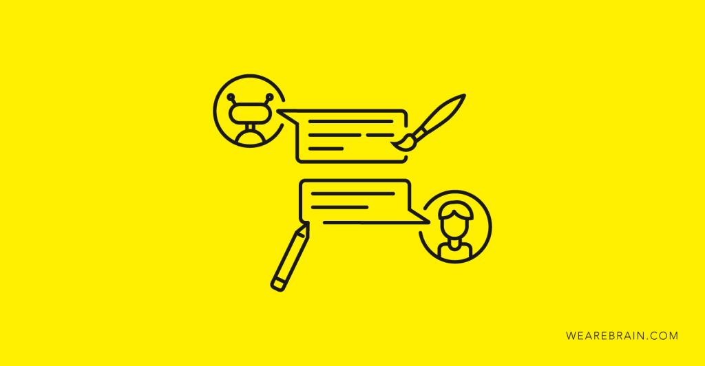 Icon illustration of a chat interaction