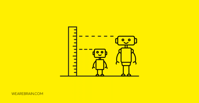 Decorative illustration of two robots