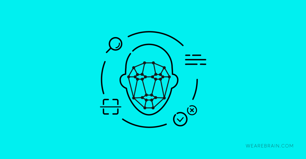 Icon illustration of face recognition