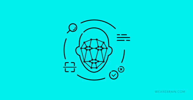 Icon illustration of face recognition