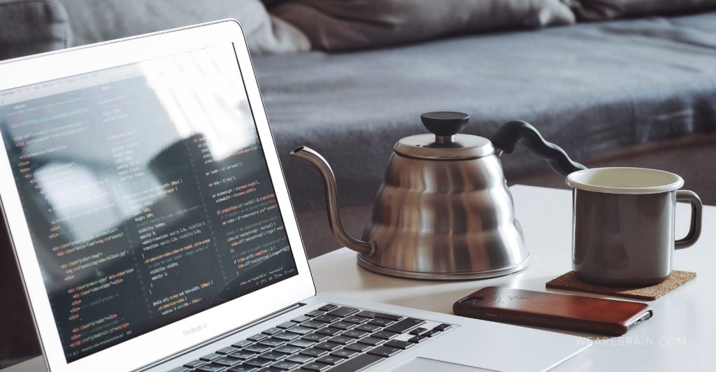 Laptop showing frontend code