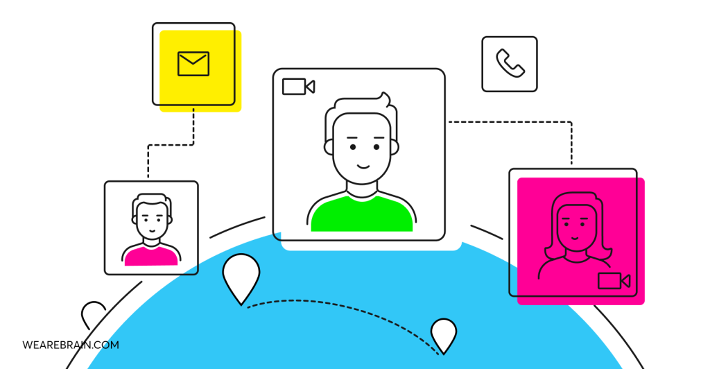 Illustration representing online collaboration