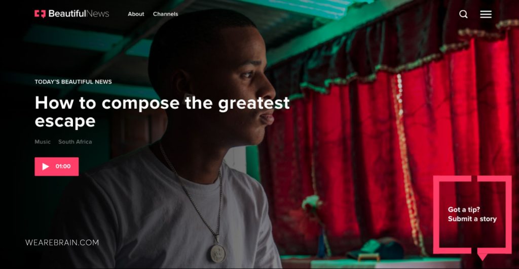 Screenshot of a news site