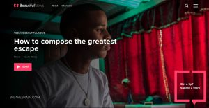 Screenshot of a news site