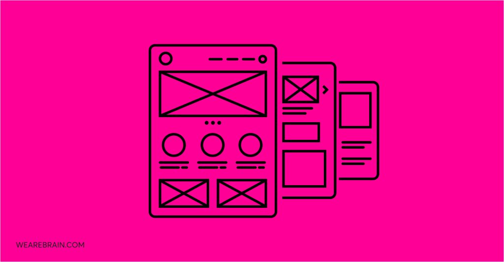 Decorative illustration of wireframes