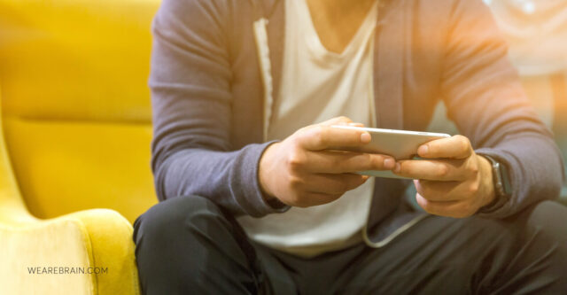 Picture of a person using a smartphone