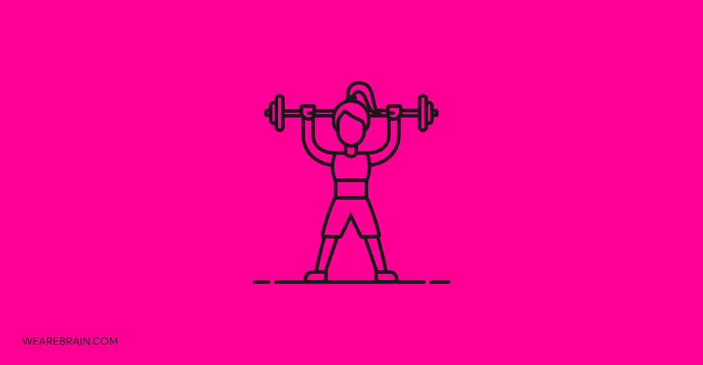 Icon illustration of a female lifter