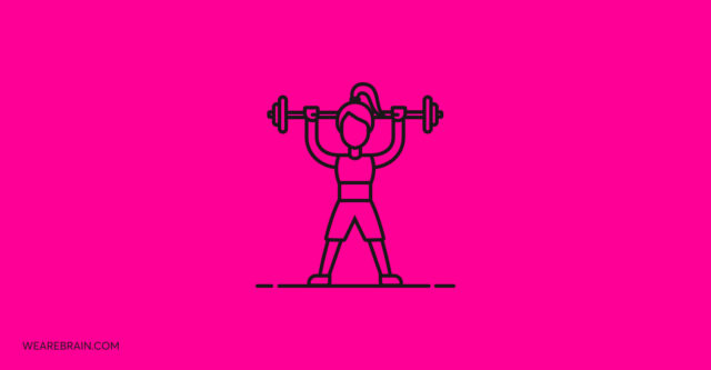 Icon illustration of a female lifter