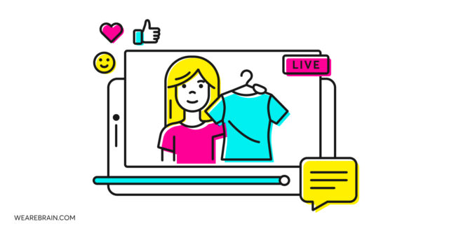 Icon illustration about live shopping
