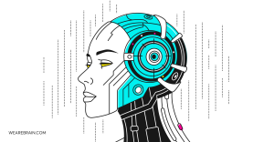 Illustration of a robotic head