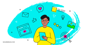 illustration of a person using a tablet
