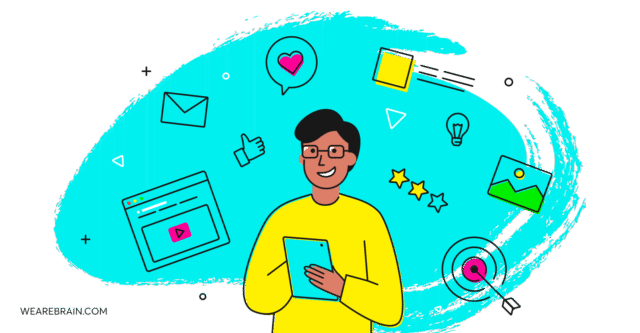 illustration of a person using a tablet