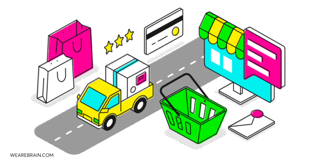 decorative illustration about online commerce