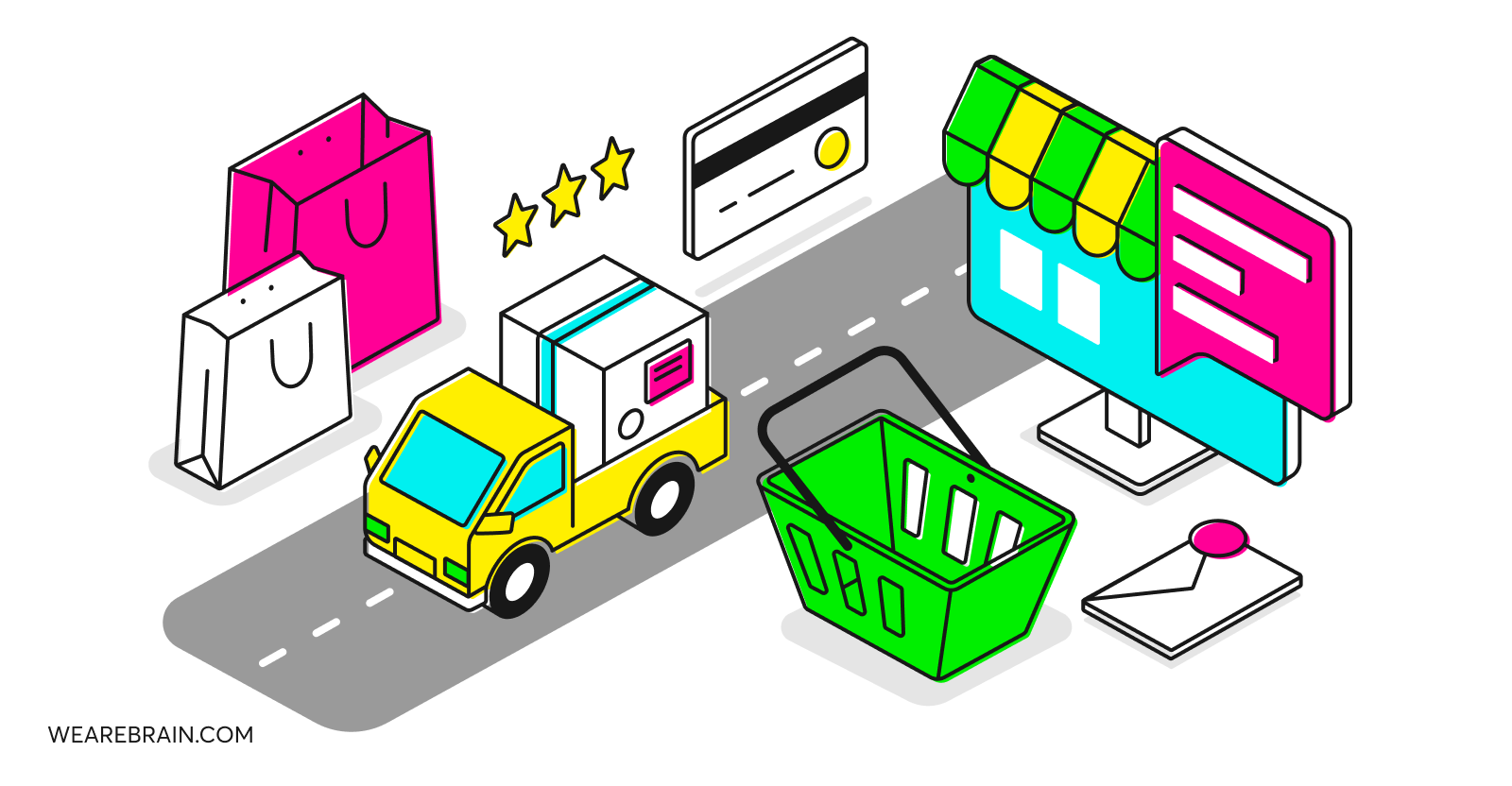 decorative illustration about online commerce