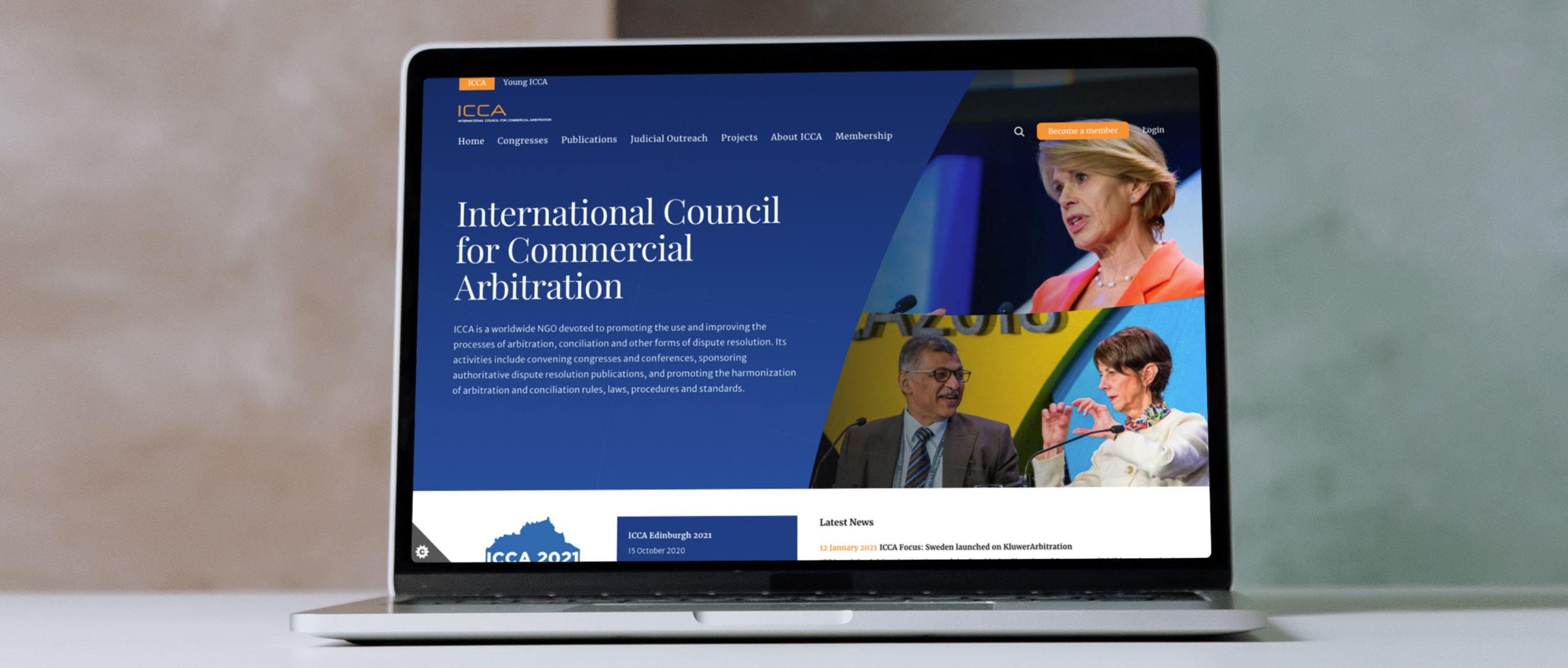 Website mockup on a laptop